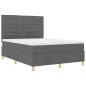 Preview: LED Boxspringbett mit Matratze Dunkelgrau 140 x 190 cm Stoff