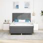 Preview: LED Boxspringbett mit Matratze Dunkelgrau 140 x 190 cm Stoff