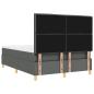 Preview: LED Boxspringbett mit Matratze Dunkelgrau 140 x 190 cm Stoff