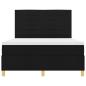 Preview: LED Boxspringbett mit Matratze Schwarz 160 x 200 cm Stoff