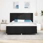 Preview: LED Boxspringbett mit Kopfteil Schwarz 180 x 200 cm Stoff