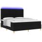 Preview: LED Boxspringbett mit Matratze Schwarz 180 x 200 cm Stoff