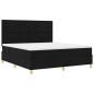 Preview: LED Boxspringbett mit Matratze Schwarz 180 x 200 cm Stoff