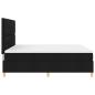 Preview: LED Boxspringbett mit Matratze Schwarz 180 x 200 cm Stoff