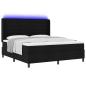 Preview: LED Boxspringbett mit Matratze Schwarz 180 x 200 cm Stoff