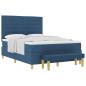 Preview: Boxspringbett mit Matratze mit Kopfteil Blau 140 x 190 cm Stoff
