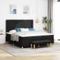 Preview: ARDEBO.de - Boxspringbett mit Kopfteil Schwarz 200 x 180 cm Stoff