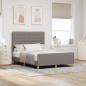 Preview: ARDEBO.de - Bettgestell mit Kopfteil Taupe 140 x 190 cm Stoff