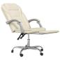 Preview: Bürostuhl mit Liegefunktion Creme Kunstleder