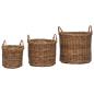 Preview: Blumentopfkorb mit Speicher 3 pcs Braun Kubu Rattan