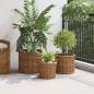 Preview: Blumentopfkorb mit Speicher 3 pcs Braun Kubu Rattan