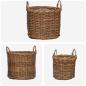 Preview: Blumentopfkorb mit Speicher 3 pcs Braun Kubu Rattan