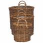 Preview: Blumentopfkorb mit Speicher 3 pcs Braun Kubu Rattan
