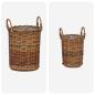 Preview: Blumentopfkorb mit Speicher 2 pcs Braun Kubu Rattan