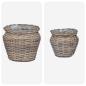 Preview: Blumentopfkorb mit Speicher 2 pcs Grau Lacak Rattan