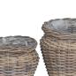 Preview: Blumentopfkorb mit Speicher 2 pcs Grau Lacak Rattan