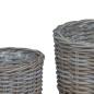 Preview: ARDEBO.de - Blumentopf Korb mit Speicher 2 pcs Grau Kubu Rattan