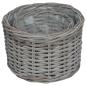 Preview: Blumentopf Korb mit Speicher 2 pcs Grau Kubu Rattan