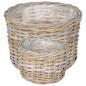 Preview: Blumentopf Korb GENDT 2 stk. Natürliches Grau Kubu Rattan