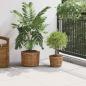 Preview: Blumentopf Korb mit Speicher 2 pcs Braun Kubu Rattan