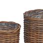 Preview: Blumentopf Korb mit Speicher 2 pcs Braun Kubu Rattan