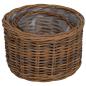 Preview: Blumentopf Korb mit Speicher 2 pcs Braun Kubu Rattan