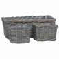 Preview: Blumentopfkorb mit Speicher 3 pcs Grau Kubu Rattan