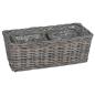 Preview: Blumentopfkorb mit Speicher 3 pcs Grau Kubu Rattan