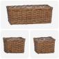 Preview: Blumentopfkorb mit Speicher 3 pcs Braun Kubu Rattan