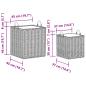 Preview: Pflanzer Korb mit Speicher 2 pcs Grau Lacak Rattan