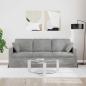 Preview: ARDEBO.de - Sofa 180cm Hellgrau Metall