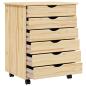 Preview: Rollcontainer mit Schubladen MOSS Klarlack 53 x 39 x 65,5 cm