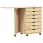 Preview: Rollwagen mit Schreibtisch MOSS Klarlack 105,5 x 39 x 74,5 cm