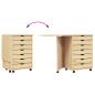 Preview: Rollwagen mit Schreibtisch MOSS Klarlack 105,5 x 39 x 74,5 cm
