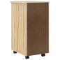 Preview: Rollwagen mit Schreibtisch MOSS Klarlack 34 x 39 x 65,5 cm