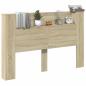 Preview: Kopfteil-Schrank mit LED mit Regal Sonoma 160 x 16,5 x 103,5 cm