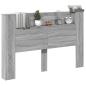 Preview: Kopfteil-Schrank mit LED Graues Sonoma Holzwerkstoff