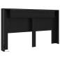Preview: Kopfteil-Schrank mit LED Schwarze Eiche Holzwerkstoff