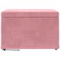 Preview: ARDEBO.de - Hocker Rosa 61 x 41 x 40 cm Samt und Engineering Holz