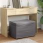 Preview: ARDEBO.de - Hocker Grau 61 x 41 x 40 cm Kunstleder und Engineering Holz
