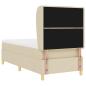 Preview: Boxspringbett mit Matratze Dunkelgrau 90x190 cm Creme