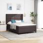 Preview: ARDEBO.de - LED Boxspringbett mit Matratze Dunkelbraun 160 x 200 cm Stoff