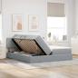 Preview: Aufbewahrungsbett mit Matratze Hellgrau 200 x 200 cm Kunstleder
