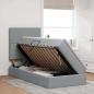 Preview: Bett mit Stauraum und LED Hellgrau 100 x 200 cm Polyester
