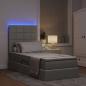 Preview: Bett mit Stauraum und LED Hellgrau 100 x 200 cm Polyester