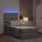 Preview: Bett mit Stauraum und LED Hellgrau 100 x 200 cm Polyester