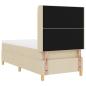 Preview: ARDEBO.de - Boxspringbett mit Matratze Creme 100 x 200 cm Stoff
