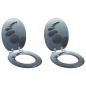 Preview: ARDEBO.de - Toilettensitz 2 pcs Grau 44 x 38 cm MDF-Platte
