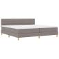 Preview: LED Boxspringbett mit Matratze mit LED Taupe 200 x 200 cm Stoff