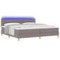Preview: LED Boxspringbett mit Matratze mit LED Taupe 200 x 200 cm Stoff